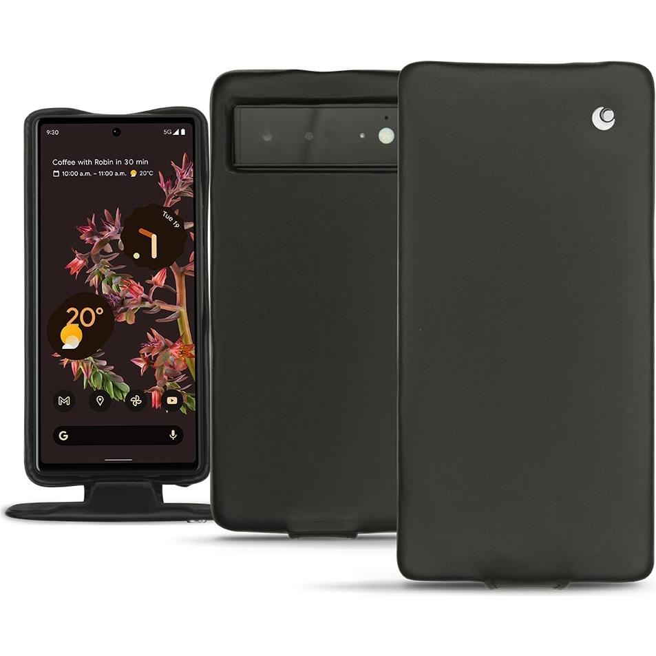 Noreve Lederschutzhülle vertikal (Google Pixel 6), Smartphone Hülle, Schwarz