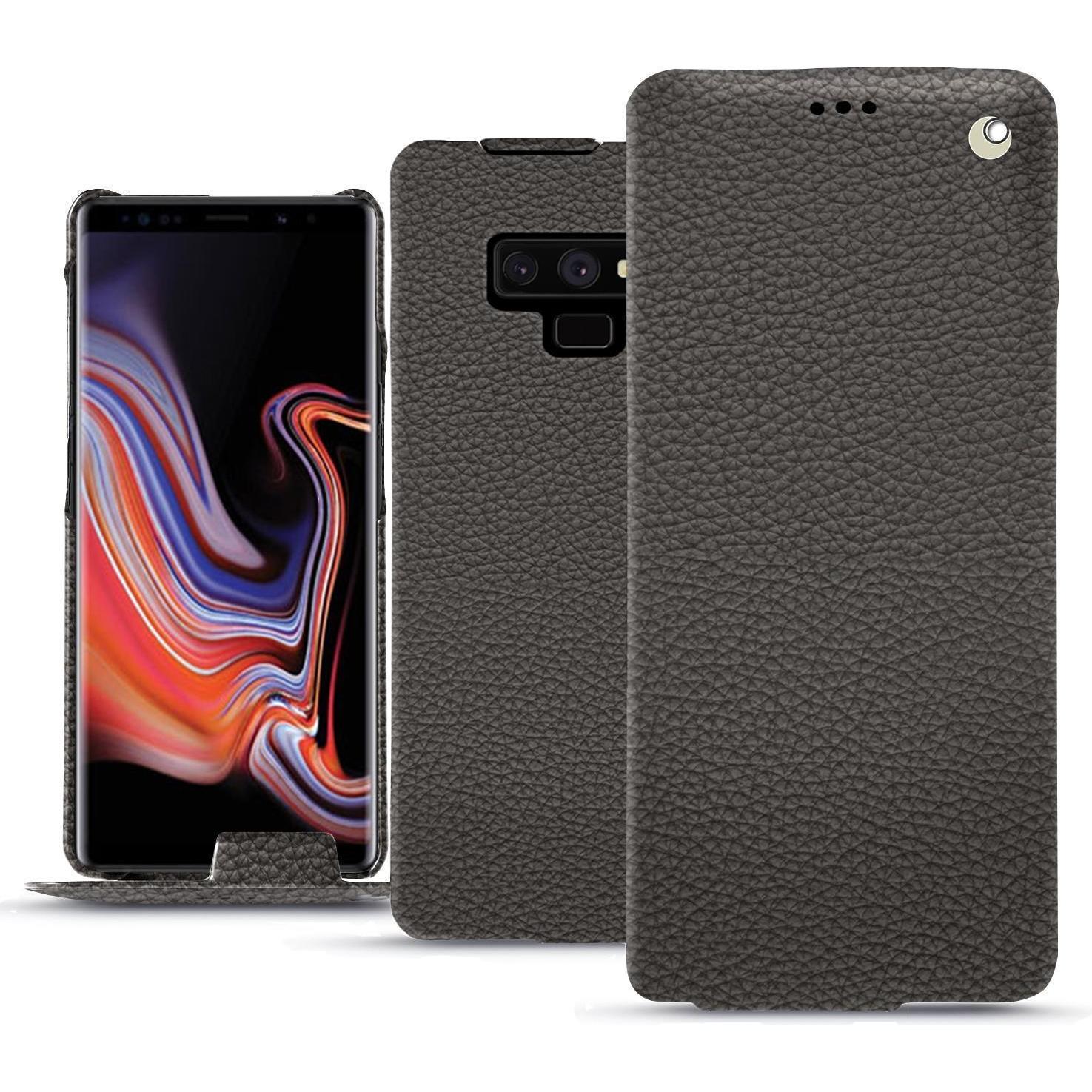 Noreve Lederschutzhülle vertikal (Samsung Galaxy Note 9), Smartphone Hülle, Grau