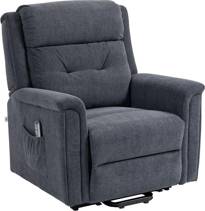 Swisshandel24 Reclinatore reclinabile elettrico per TV funzione reclinabile telecomando tasca laterale grigio