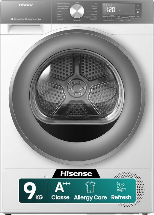 Hisense ASCIUGAT 9kg C P.CAL INV WIFI (9 kg, Links, Wechselbar)