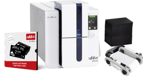 Actual product image Evolis Edikio Duplex Price Tag solution double-sided 12 dots/mm 300dpi USB - Printer - (300 dpi)