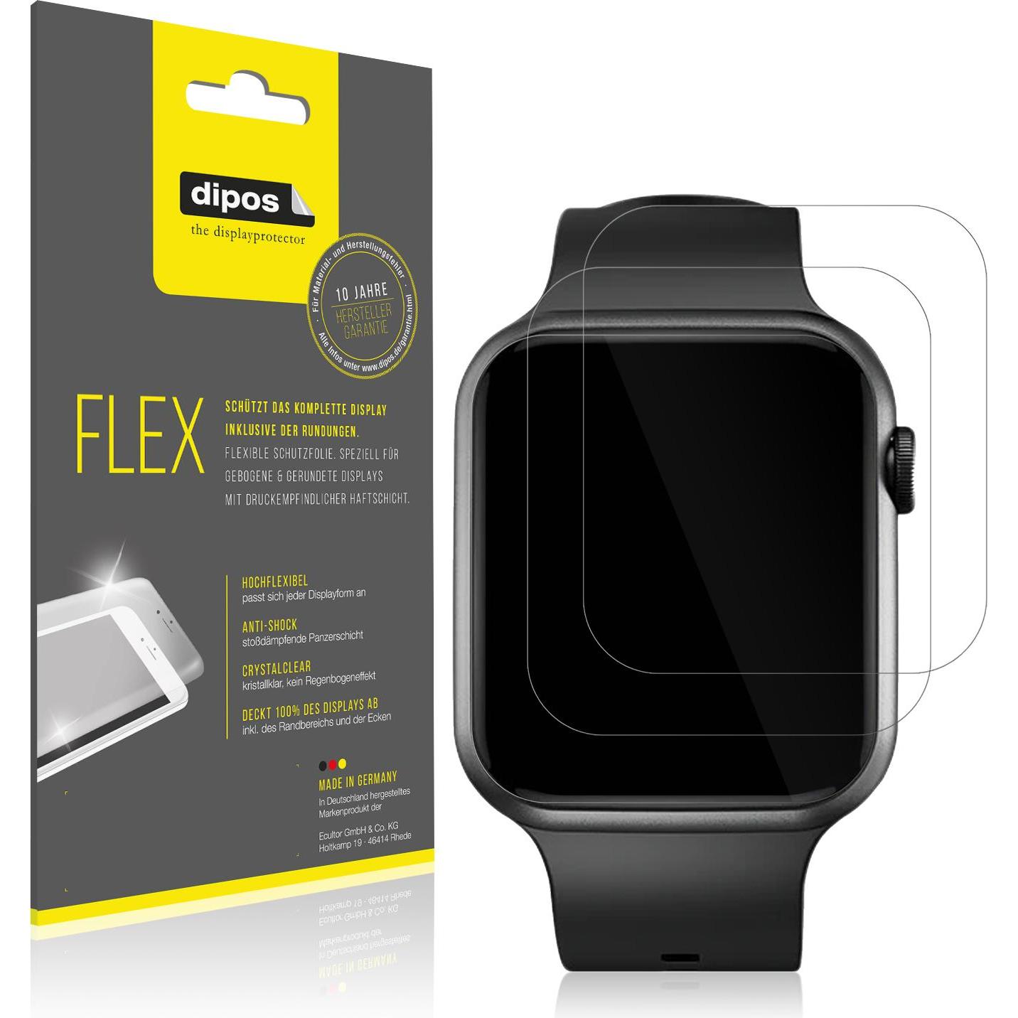 Dipos Displayschutzfolie Full-Cover 3D, Smartwatch Schutzfolie, Transparent