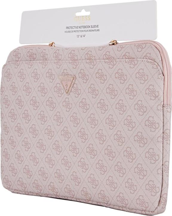 Actual product image Guess Bag Sleeve 14" 4G Zipper Pocket Triangle Logo pink (14")