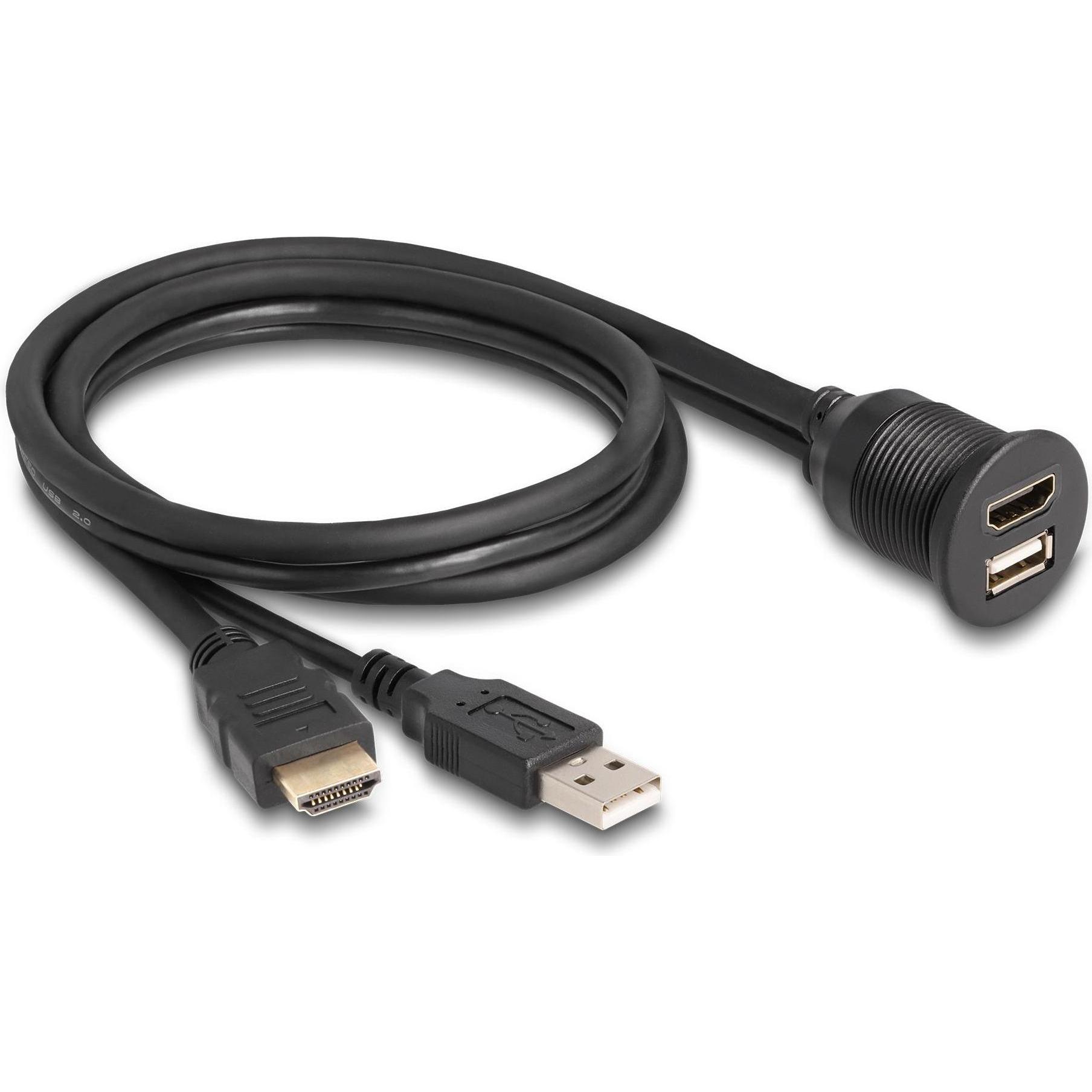 Thumbnail - Delock USB 2.0-Verlängerungskabel HDMI/USB A - HDMI/USB A 1 m (1 m, HDMI), Video Kabel