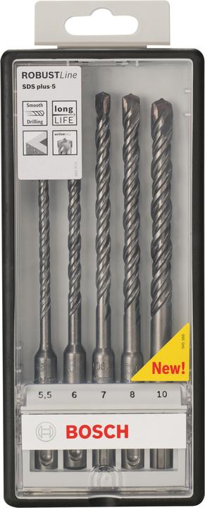 Produktbild Bosch Professional Zubehör SDS plus-5 Hammerbohrer-Set, Robust Line, 5-tlg., 5,5–10 mm (6 mm, 5.5 mm, 10 mm, 7 mm, 8 mm)