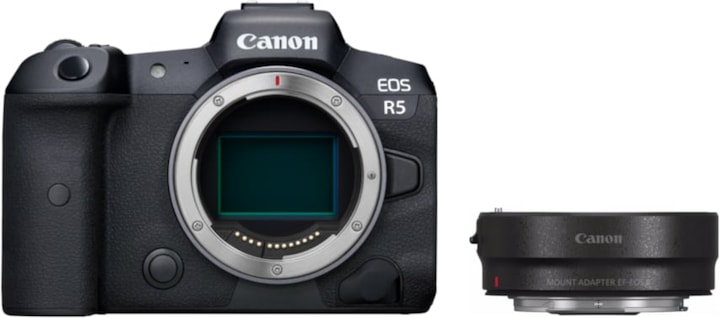 Actual product image Canon EOS R5 Body + EF Adapter (45 Mpx, Full frame)