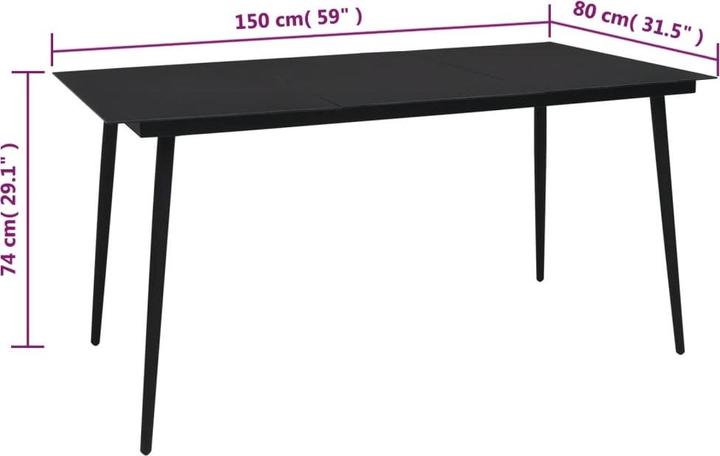 Produktbild vidaXL Garten Essgruppe (80 x 150 x 74 cm)