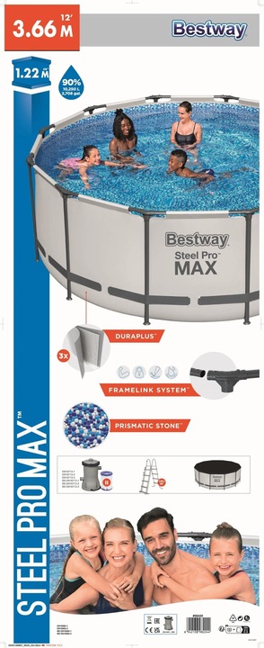 Produktbild Bestway Steel Pro Max Aufstellpool Komplett-Set (Ø 366 x 122 cm)