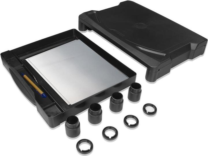 Produktbild ACT Monitor stand extra wide with drawer, up to 10kg, adjustable height, black