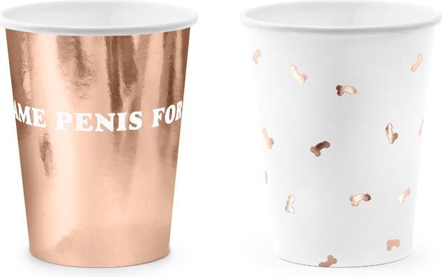 Partydeco Paper cups Same penis forever, mix, 220ml (1 pkt / 6 pc.) (6 x)