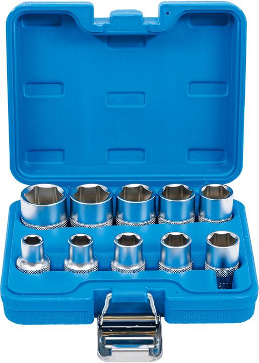 Actual product image BGS Socket Set, Hexagon 12.5 mm (1/2") Drive Inch Sizes 10 pcs. (12.5 mm)