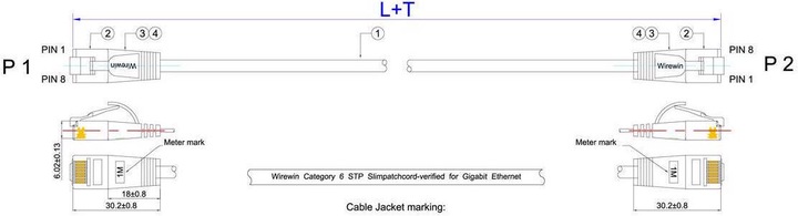 Actual product image Wirewin Network cable (F/FTP, CAT6, 0.15 m)