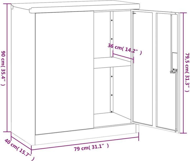 Actual product image vidaXL Aktenschrank (79 x 40 x 90 cm)