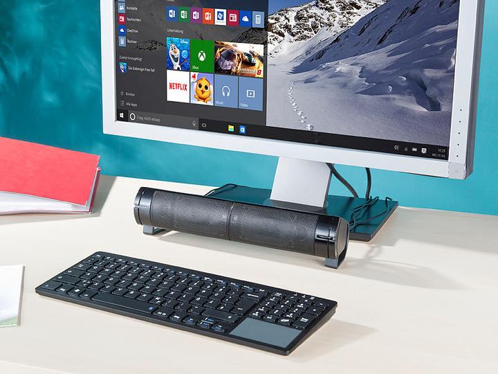 Produktbild Auvisio 2in1-PC-Stereo-Lautsprecher und Soundbar