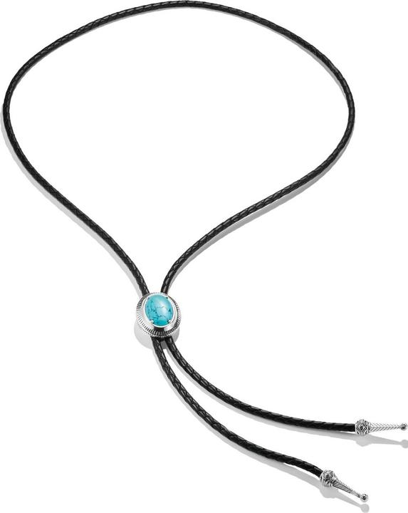 Immagine prodotto Thomas Sabo Halskette Türkiser Stein Lederkette Elyndra Silber (Argento 925, Argento 925, Cuoio)