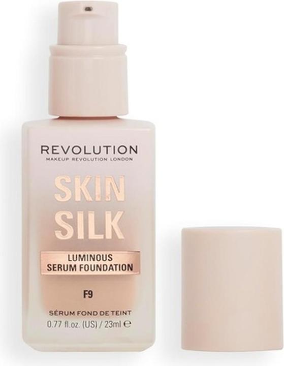 Actual product image Makeup Revolution Skin Silk Serum Foundation Light to Medium Coverage with Hyaluronic Acid F9 23ml (F9)