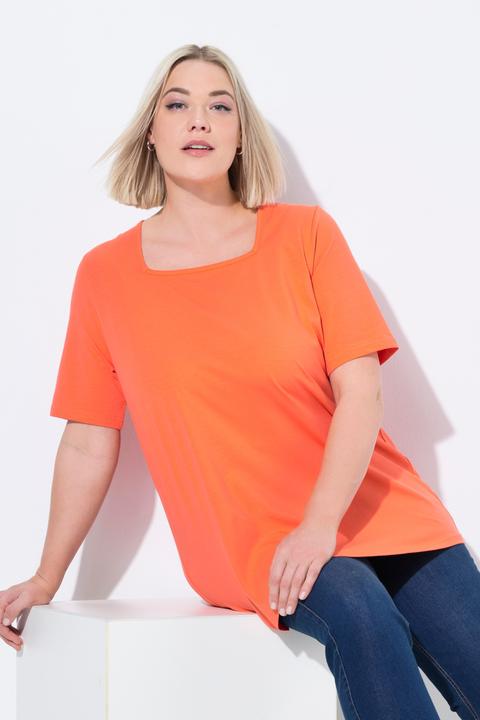 Image du produit Ulla Popken T-shirt à manches courtes et col carré. Coupe évasée (46, 48)