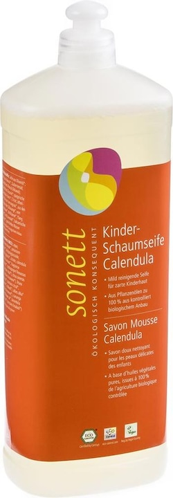 Actual product image Sonett Children's Foam Soap Calendula Refill Bottle (Liquid soap, 1000 ml)