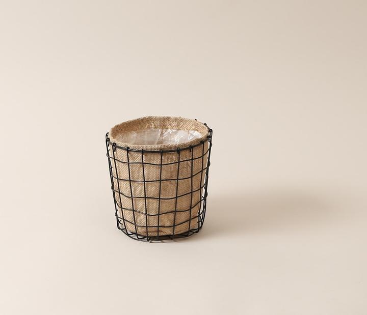 Produktbild Esmée Metallkorb mit Jute (17 x 16 cm)