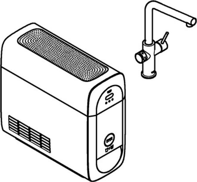 Actual product image Grohe Kitchen tap with filter function Blue warm sunset brushed 31454