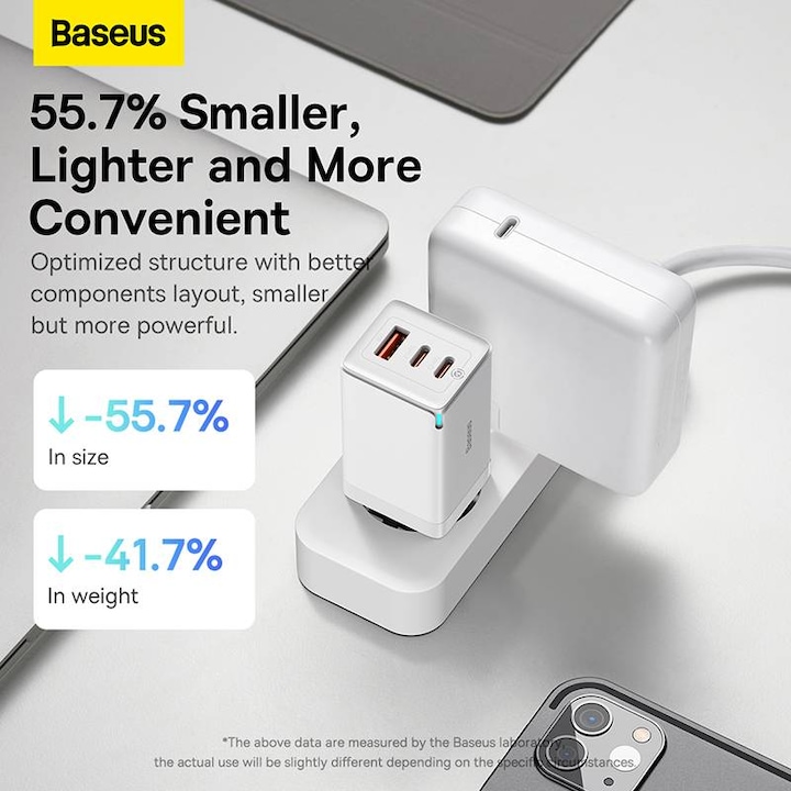 Produktbild Baseus GaN5 Pro Dual USB-C und USB-A Fast Charger (65 W)