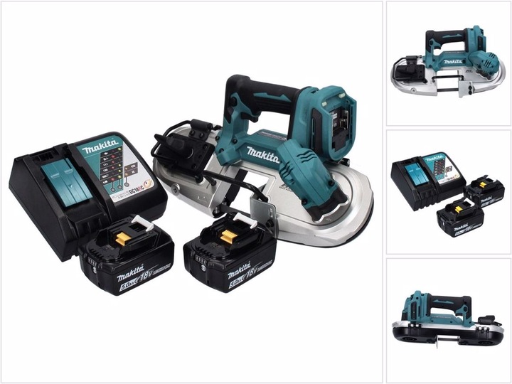 Makita DPB 183 RT Akku Bandsäge 18 V 66 mm Brushless + 2x Akku 5,0 Ah + Ladegerät