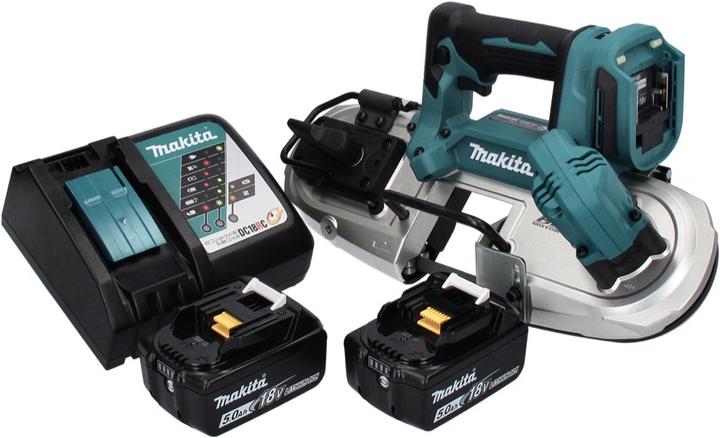 Produktbild Makita DPB 183 RT Akku Bandsäge 18 V 66 mm Brushless + 2x Akku 5,0 Ah + Ladegerät