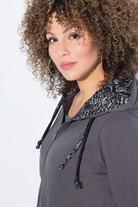 Produktbild Ulla Popken Sweatjacke, Kapuzenfutter mit Schlangenmuster (62)