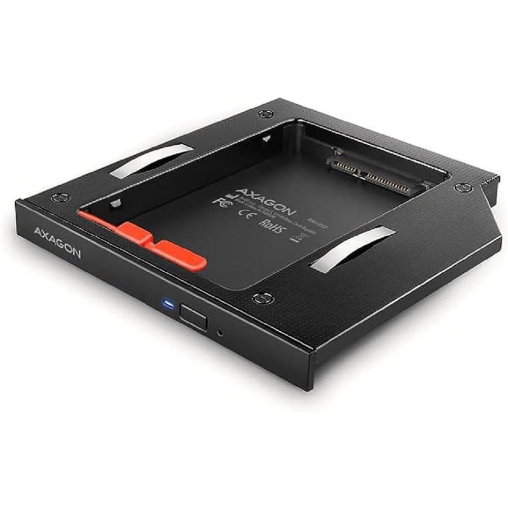Axagon RSS-CD12 2,5 Zoll SSD/HDD Adapter für optisches Laufwerk, 12,7 mm, LED, SSD + Festplatte Zubehör