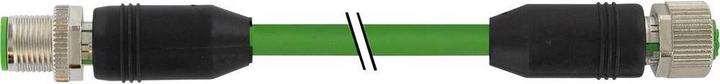 Actual product image Murr Elektronik M12 St. 0° / M12 Bu. 0° shielded Cube67 PUR 0.5+0.25 shielded gn UL/CSA+schleppk. 1.5m