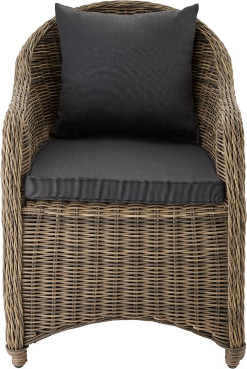 Actual product image tectake 4 Garden chairs luxury rattan + cushions