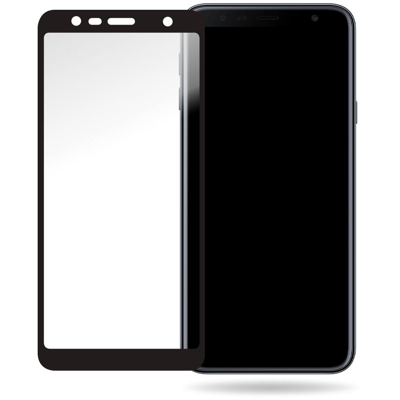 Mobilize Schwarzer Rahmen Glas (1 Stück, Samsung Galaxy J4+), Smartphone Schutzfolie, Schwarz