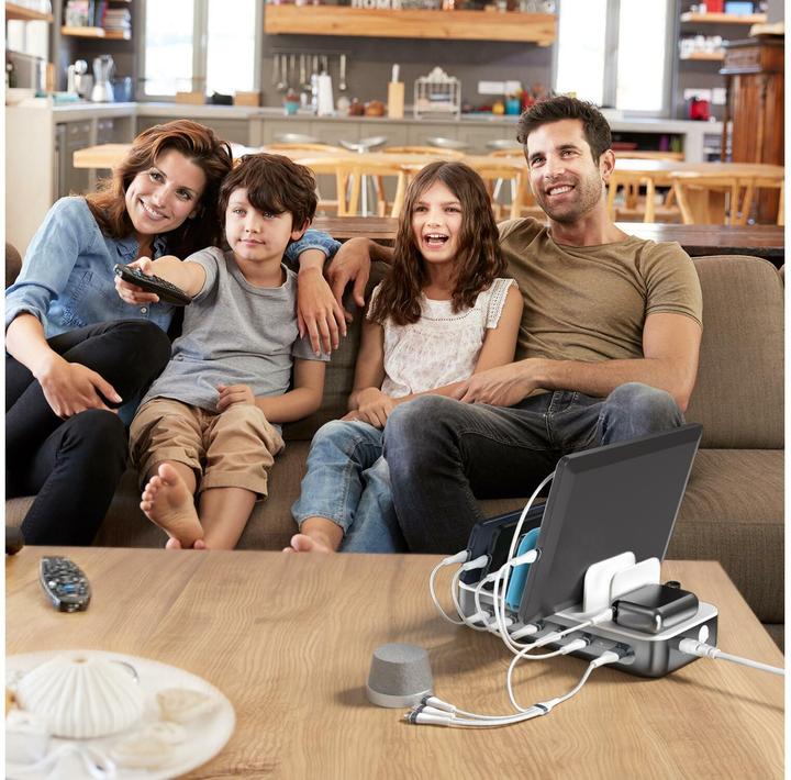 Actual product image 4smarts Charging station Team 100W 5C/1A incl. 6 cables (100 W, 6 ports)