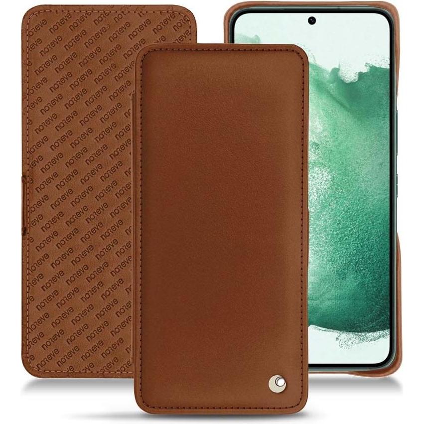 Noreve Lederschutzhülle horizontal (Samsung Galaxy S22+ 5G), Smartphone Hülle, Braun