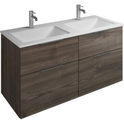 Thumbnail - burgbad, Badmöbelset, Eqio Mineralguss-Doppelwaschtisch inklusive Waschtischunterschrank, Breite 1220 mm