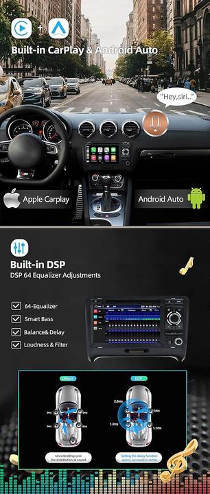Image du produit Joyx Navi Android 10 Autoradio für Audi TT (2006-2011) (Voiture Android, Apple Carplay, MirrorLink)