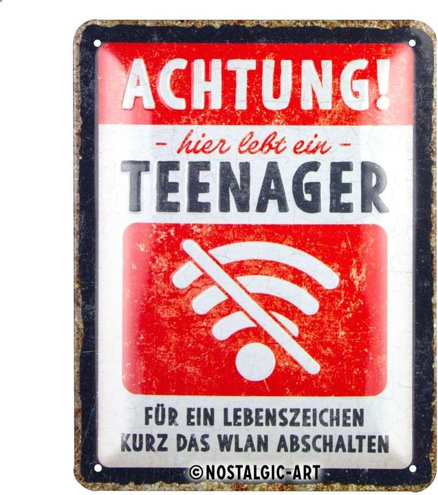 Actual product image Nostalgic-Art Merchandising Sign Attention Teenager WLAN 15 x 20 cm, metal