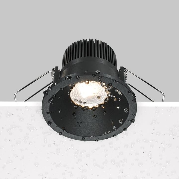 Actual product image Maytoni Zoom LED downlight, recessed light 6W dimmable black IP65 90Ra Ø6mm warm white (370 lm)