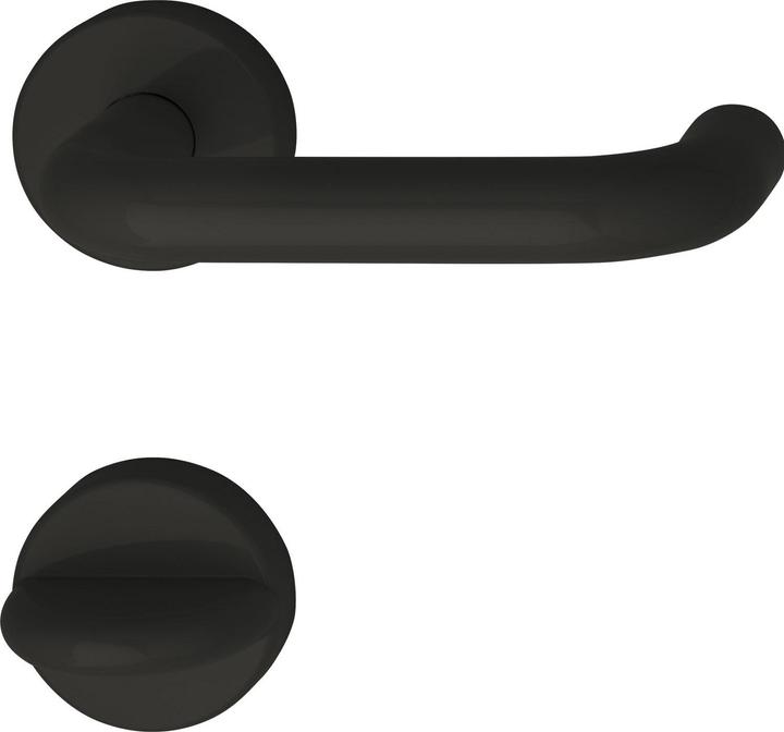 Hewi Door fitting 111.23 R | Door handle for interior door on WC rose | deep black (Door handle)