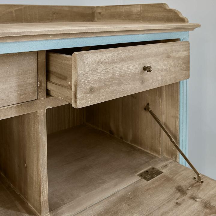 Actual product image Loberon Sekretär Marignelle antikblau/braun (122 x 45 x 122.50 cm)