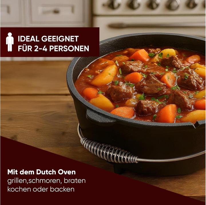 Produktbild Gusskönig Dutch Oven Set 4.5 l mit Deckelheber, Bürste