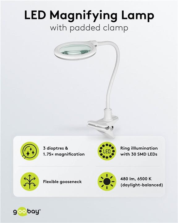 Produktbild Goobay LED-Klemm-Lupenleuchte