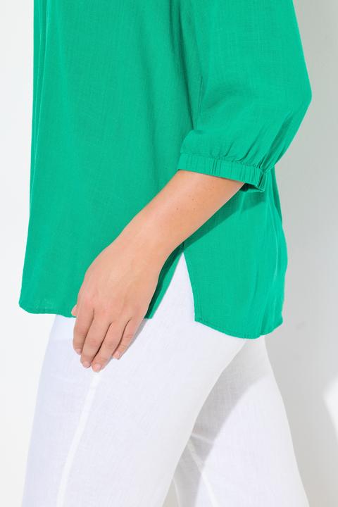 Produktbild Ulla Popken Tunika, Leinenmix, A-Linie, Hemdkragen, 3/4-Arm (58)