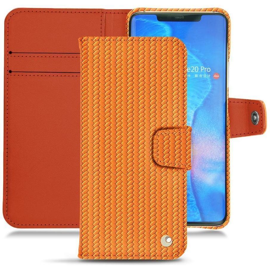Noreve Lederschutzhülle Wallet (Huawei Mate 20 Pro), Smartphone Hülle, Orange