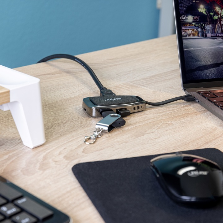 Image du produit InLine Hub multifonction USB 3.2 Gen.2 (USB-C, 4 Ports)