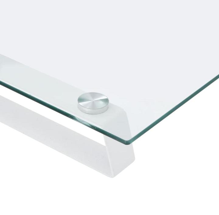 Produktbild VidaXL Monitorständer Weiss 80x35x8 cm Hartglas und