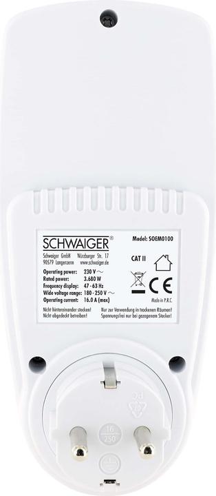 Produktbild Schwaiger Energiekostenmessgerät mit Display, weiss