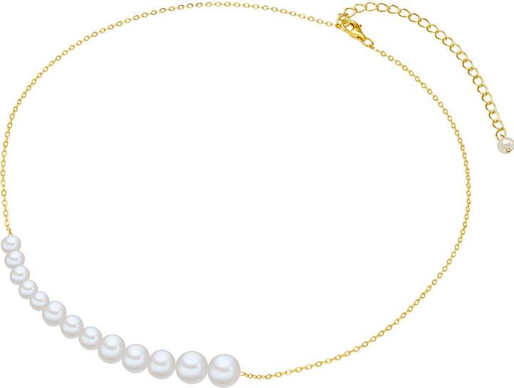Image du produit Valero Pearls Femme argent sterling perles de culture d'eau douce or jaune 40,0 cm chaîne de base + 7,0 cm (Argent Sterling, 40 - 47 cm)