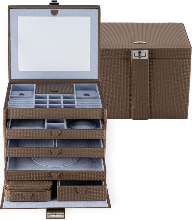 Produktbild Windrose 803955.02 - Schmuckkoffer XL mit Reiseetui Corbello mocca