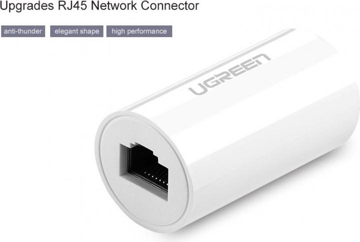 Actual product image Ugreen Ethernet anti-thunder RJ45 lightning protection coupling (UTP, CAT5e, 0.05 m)